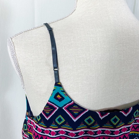 Rosebud Navy Aztec Print Dress Adjustable Straps - Picture 5 of 8